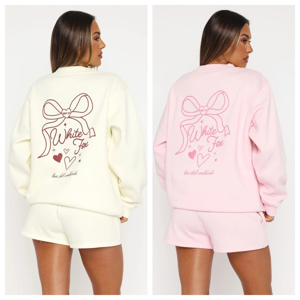 Women's Long Sleeve Bow Print Sweatshirt Hoodie LadyShow.Store