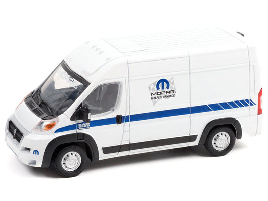 2018 RAM ProMaster 2500 Cargo High Roof Van "MOPAR Performance" White with Blue Stripes 1/43 Diecast Model Car by Greenlight Greenlight