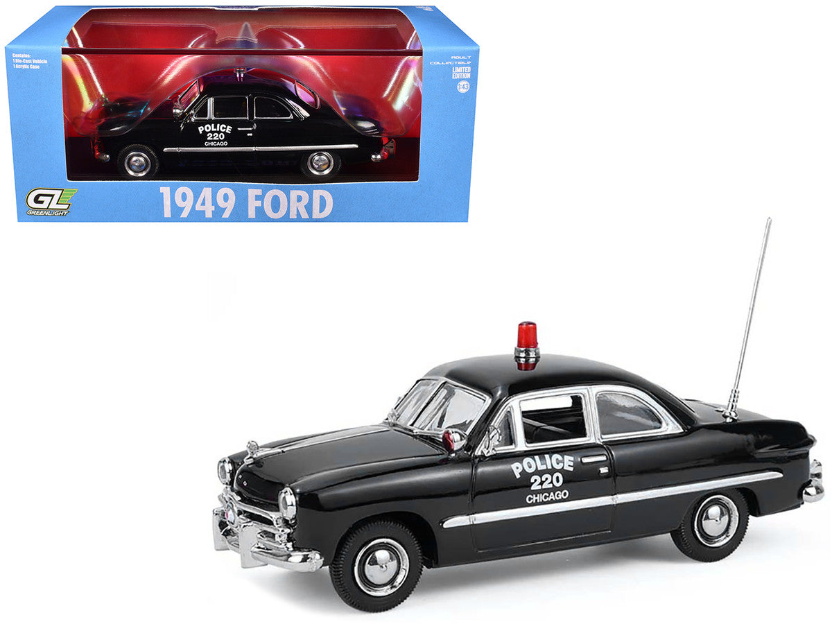 1949 Ford Custom Police Car "Chicago Police Department" Black 1/64 Diecast Model Car by Greenlight Greenlight