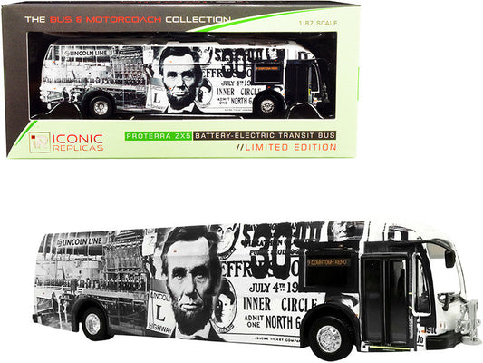 Proterra ZX5 Battery-Electric Transit Bus #9 "Downtown Reno" "Lincoln Line" (Nevada) "The Bus & Motorcoach Collection" 1/87 (HO) Diecast Model by Iconic Replicas Iconic Replicas