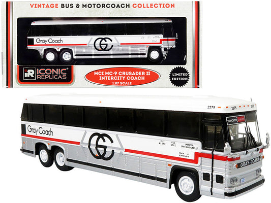 1980 MCI MC-9 Crusader II Intercity Coach Bus "Toronto - Guelph" Ontario (Canada) "Gray Coach" "Vintage Bus & Motorcoach Collection" 1/87 (HO) Diecast Model by Iconic Replicas Iconic Replicas