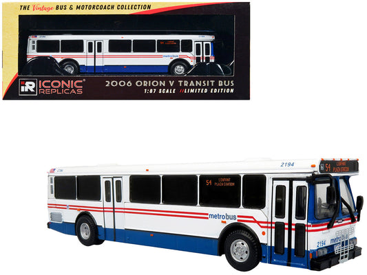 2006 Orion V Transit Bus WMATA Washington "54 L'Enfant Plaza Station" Limited Edition "The Vintage Bus and Motorcoach Collection" 1/87 (HO) Diecast Model by Iconic Replicas Iconic Replicas