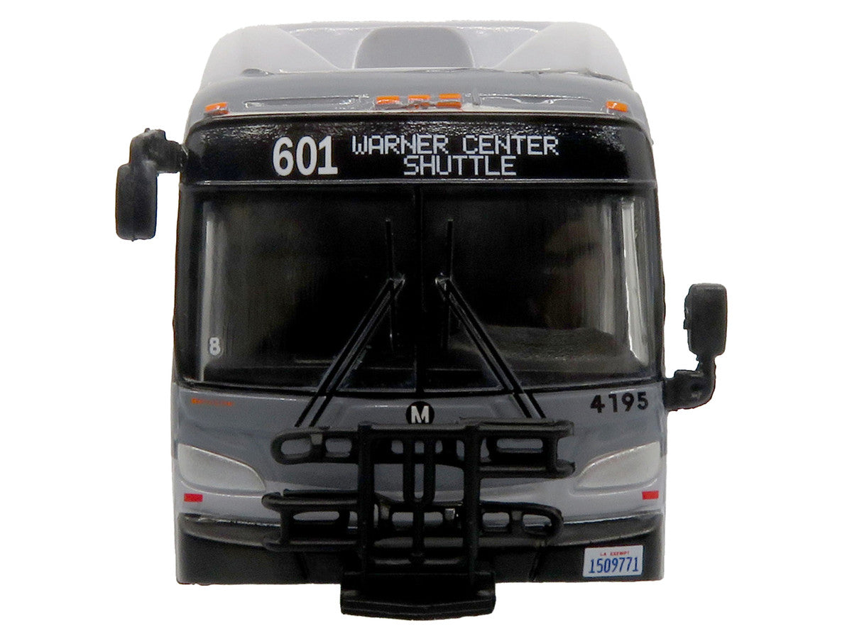 New Flyer Xcelsior XN40 Transit Bus "Los Angeles Metro - Warner Center Shuttle" Gray with Graphics "The Bus & Motorcoach Collection" Limited Edition 1/87 (HO) Diecast Model by Iconic Replicas Iconic Replicas