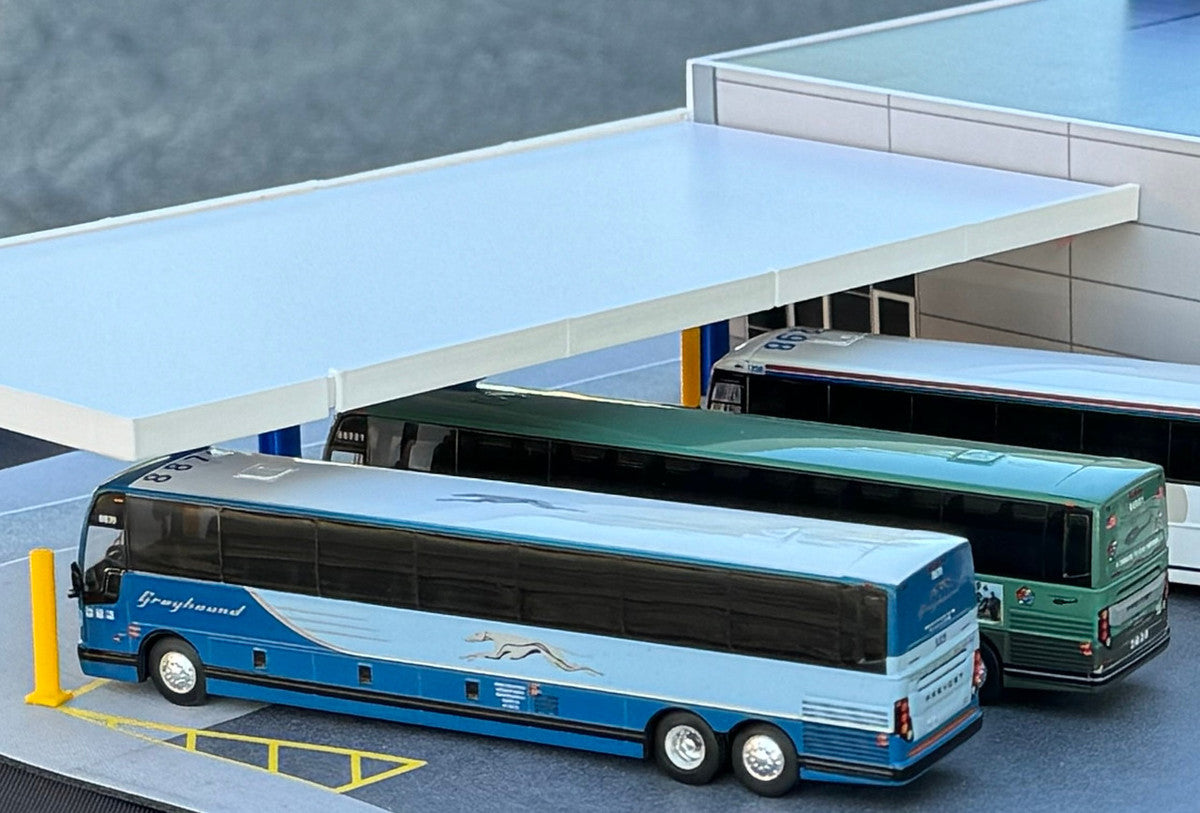 Greyhound Bus Station Diorama EZ Assembly Kit 1/87 (HO) Model by Iconic Replicas-3
