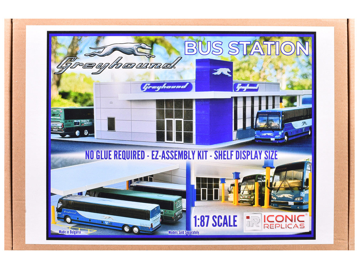 Greyhound Bus Station Diorama EZ Assembly Kit 1/87 (HO) Model by Iconic Replicas-0