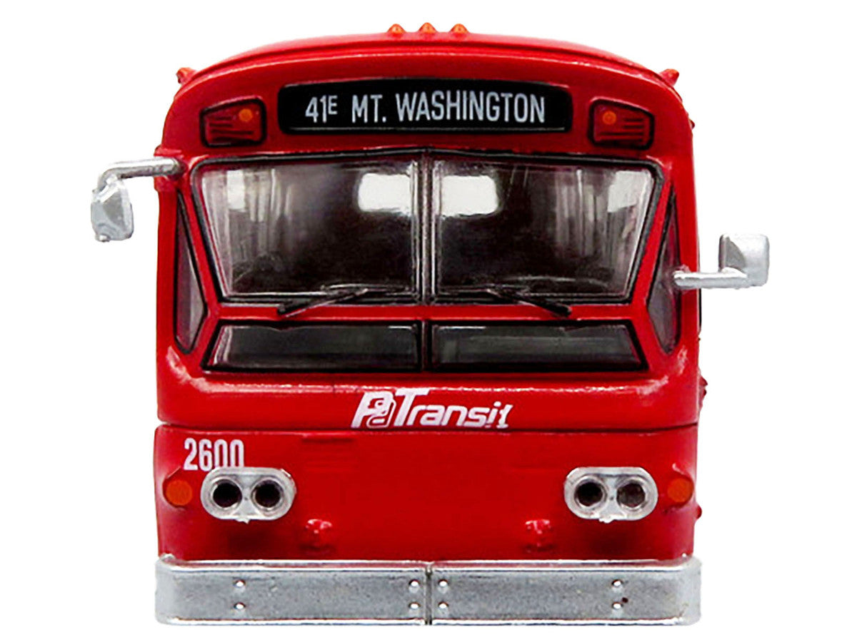 Flxible 53102 New Look Transit Bus "Pittsburgh Area Transit" Red and White "Vintage Bus & Motorcoach Collection" Limited Edition 1/87 (HO) Diecast Model by Iconic Replicas-3