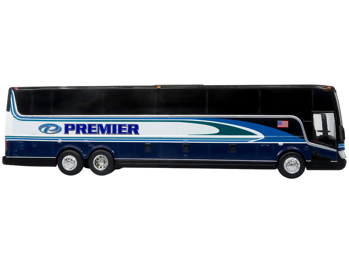 Van Hool TX-45 Motorcoach Bus "Premier Transportation" Blue and Black with Graphics "The Bus and Motorcoach Collection" Limited Edition to 504 pieces Worldwide 1/87 (HO) Diecast Model by Iconic Replicas