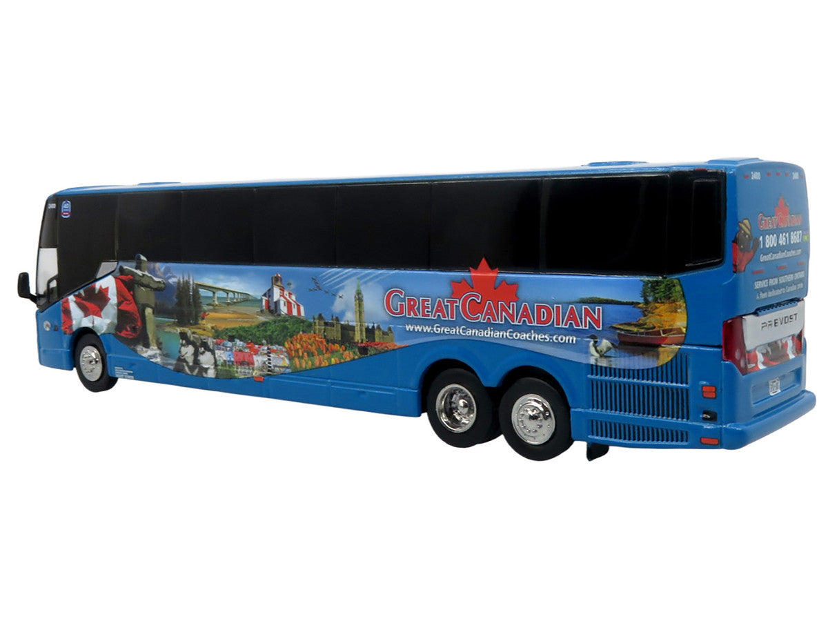 Prevost H3-45 Coach Bus "Great Canadian Coaches" Blue with Graphics Limited Edition 1/87 (HO) Diecast Model by Iconic Replicas Iconic Replicas