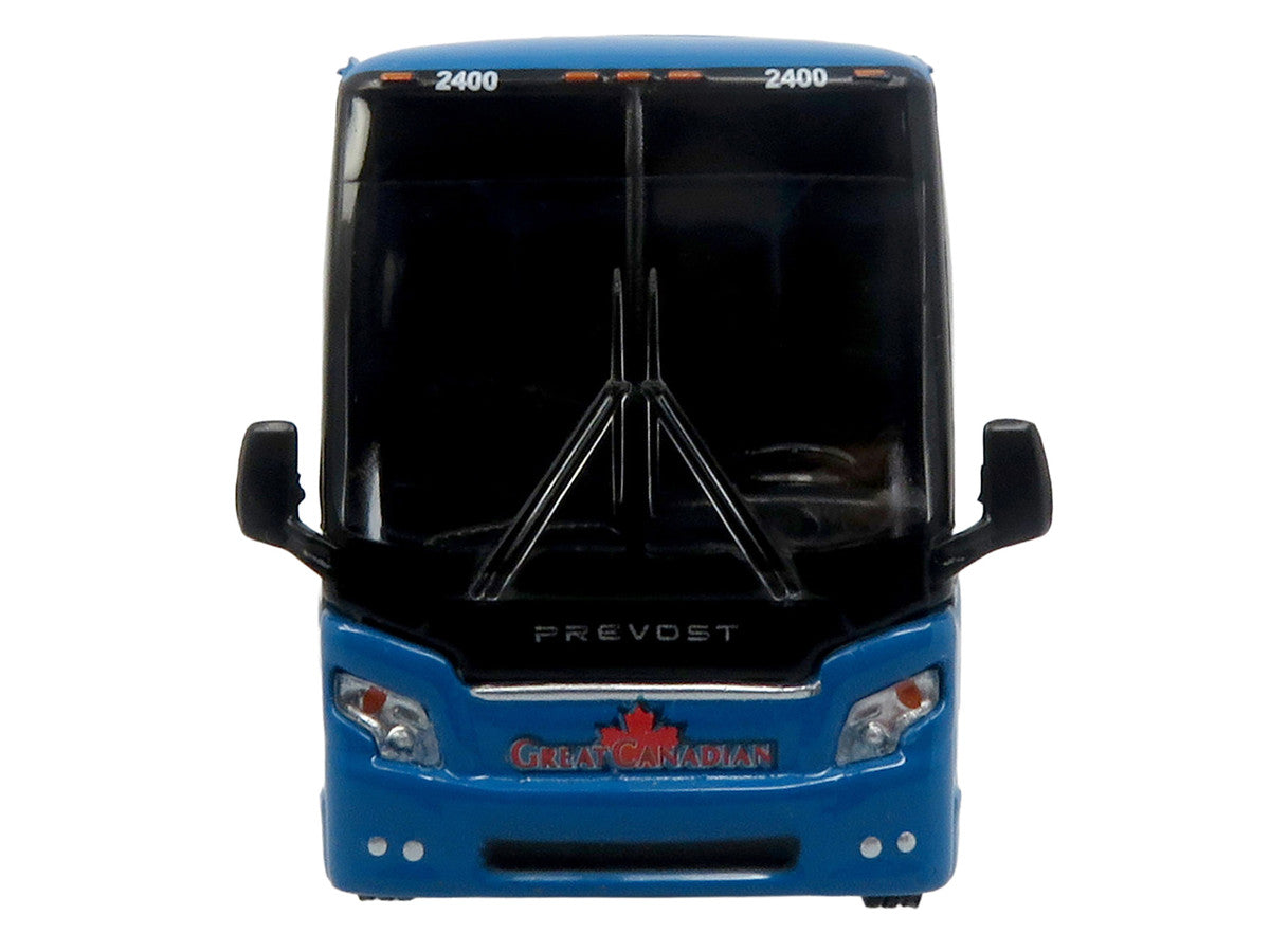Prevost H3-45 Coach Bus "Great Canadian Coaches" Blue with Graphics Limited Edition 1/87 (HO) Diecast Model by Iconic Replicas Iconic Replicas