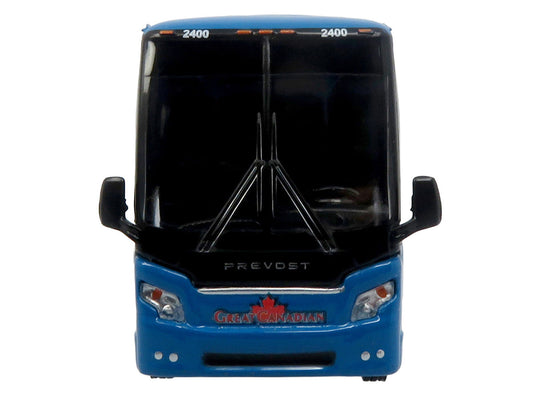 Prevost H3-45 Coach Bus "Great Canadian Coaches" Blue with Graphics Limited Edition 1/87 (HO) Diecast Model by Iconic Replicas Iconic Replicas