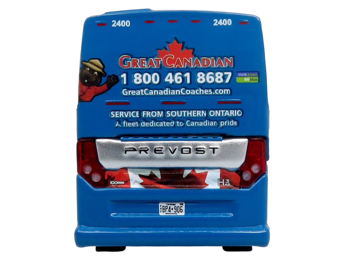 Prevost H3-45 Coach Bus "Great Canadian Coaches" Blue with Graphics Limited Edition 1/87 (HO) Diecast Model by Iconic Replicas Iconic Replicas