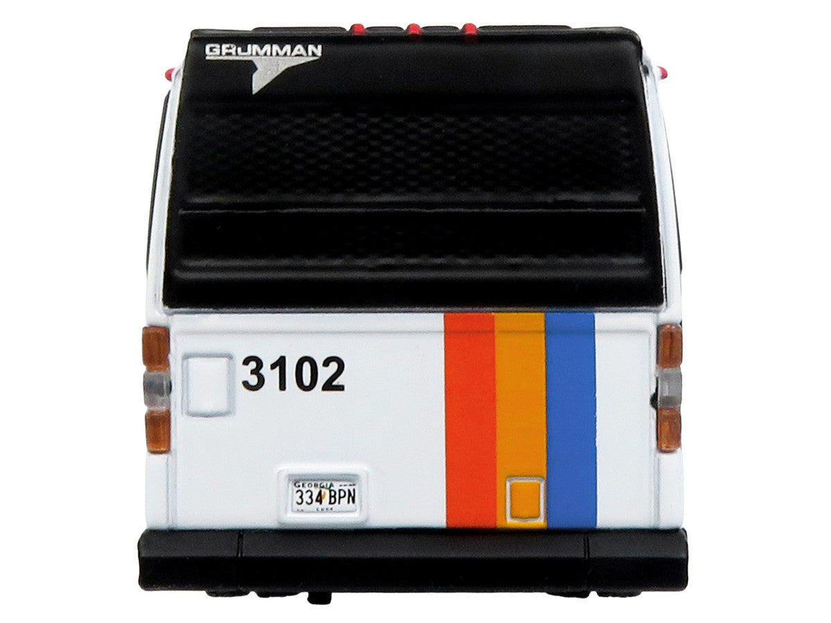 1980 Grumman 870 Advanced Design Transit Bus "MARTA Atlanta" White with Stripes "Vintage Bus & Motorcoach Collection" Limited Edition 1/87 (HO) Diecast Model by Iconic Replicas-2