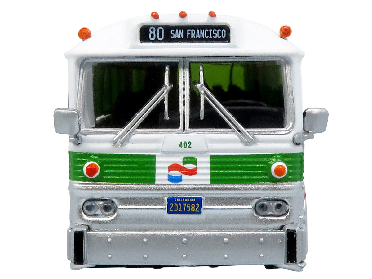 1964 MCI MC-5A Coach Bus "Golden Gate Transit" White with Green Stripes "Vintage Bus & Motorcoach Collection" Limited Edition to 504 pieces Worldwide 1/87 (HO) Diecast Model by Iconic Replicas-3