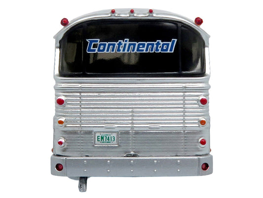 1964 MCI MC-5A Coach Bus "Continental Air Transport" Silver with Blue Stripes "Vintage Bus & Motorcoach Collection" Limited Edition to 504 pieces Worldwide 1/87 (HO) Diecast Model by Iconic Replicas Iconic Replicas