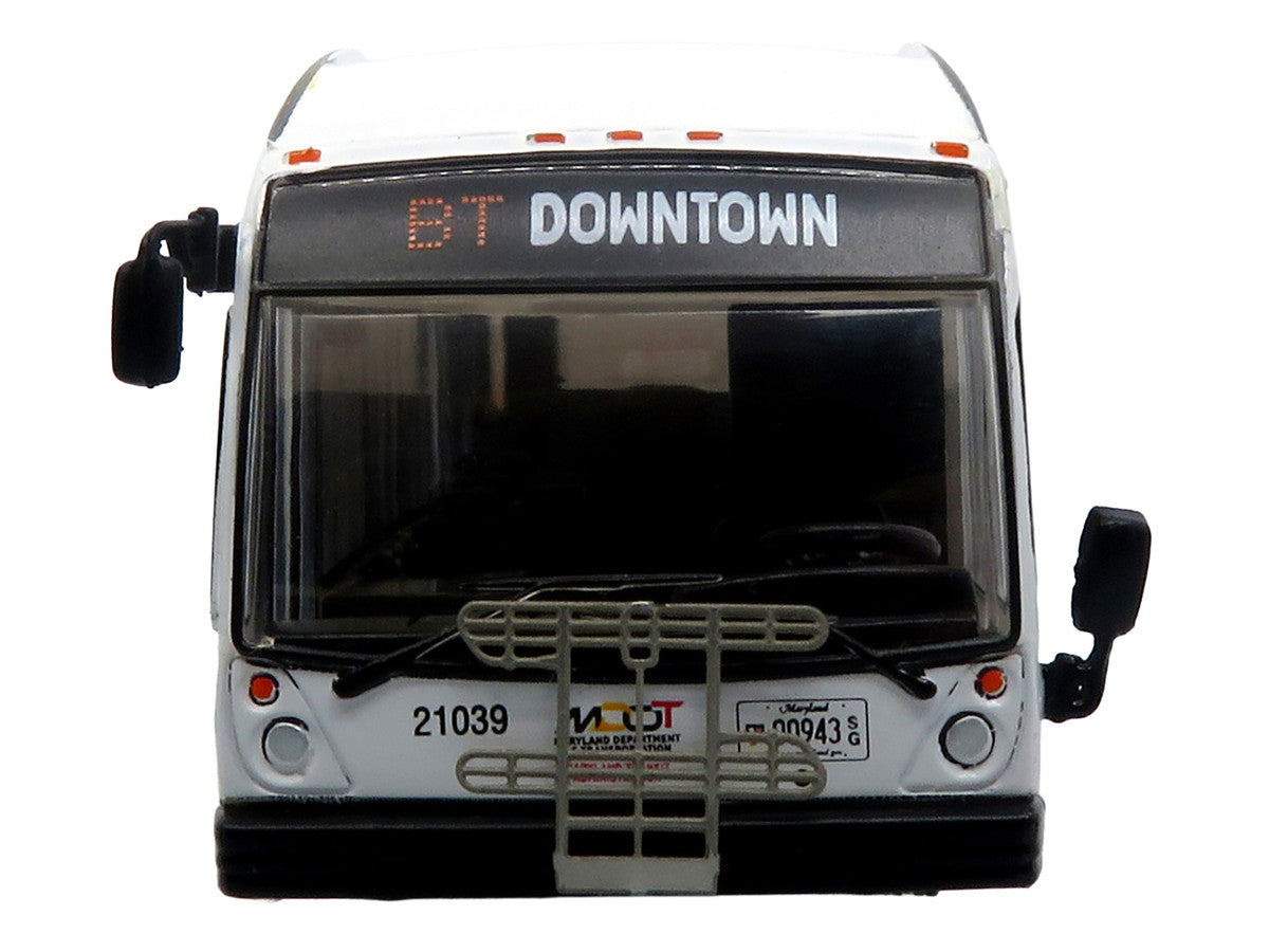 Nova Bus LFSH Hybrid Transit Bus "MTA Maryland" White with Red and Yellow Graphics "The Bus & Motorcoach Collection" Limited Edition to 504 pieces Worldwide 1/87 (HO) Diecast Model by Iconic Replicas-2