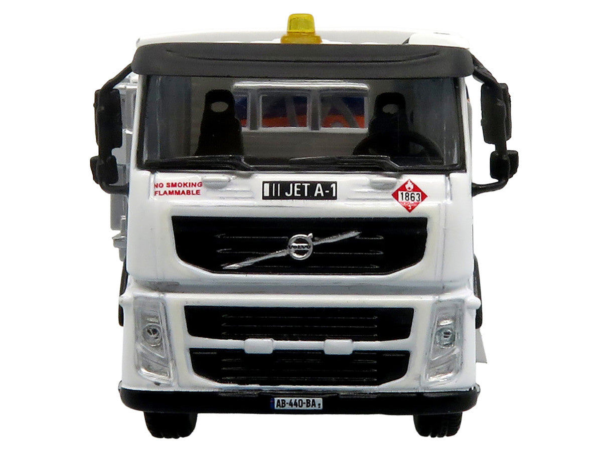 Volvo FM500 with Esterer Aviation Refueling Tanker Truck "Gulf Aviation" White with Blue Stripes Limited Edition 1/87 (HO) Diecast Model by Iconic Replicas Iconic Replicas