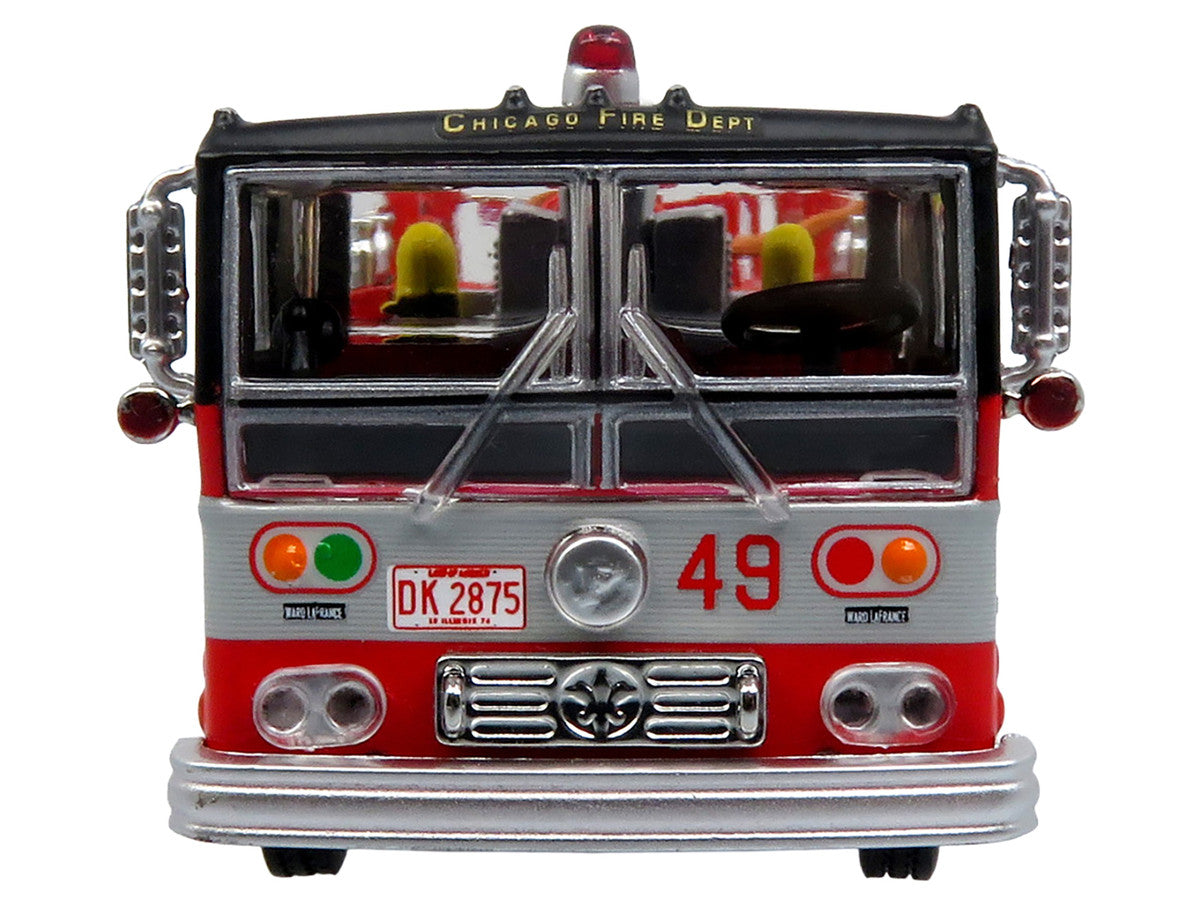 1974 Ward LaFrance Fire Engine "Chicago Fire Department - Engine 49" Red with Black Top "5 Alarm" Series Limited Edition 1/87 (HO) Diecast Model by Iconic Replicas Iconic Replicas