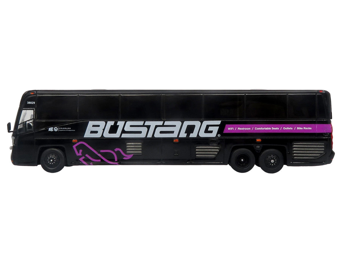 MCI D4520 Commuter Coach Bus "Bustang - Colorado Department of Transportation" Black "The Bus & Motorcoach Collection" Limited Edition to 504 pieces Worldwide 1/87 (HO) Scale Diecast Model by Iconic Replicas Iconic Replicas