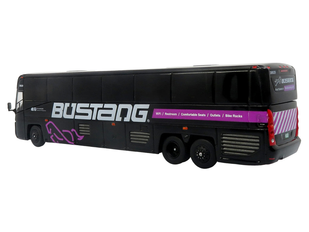 MCI D4520 Commuter Coach Bus "Bustang - Colorado Department of Transportation" Black "The Bus & Motorcoach Collection" Limited Edition to 504 pieces Worldwide 1/87 (HO) Scale Diecast Model by Iconic Replicas Iconic Replicas