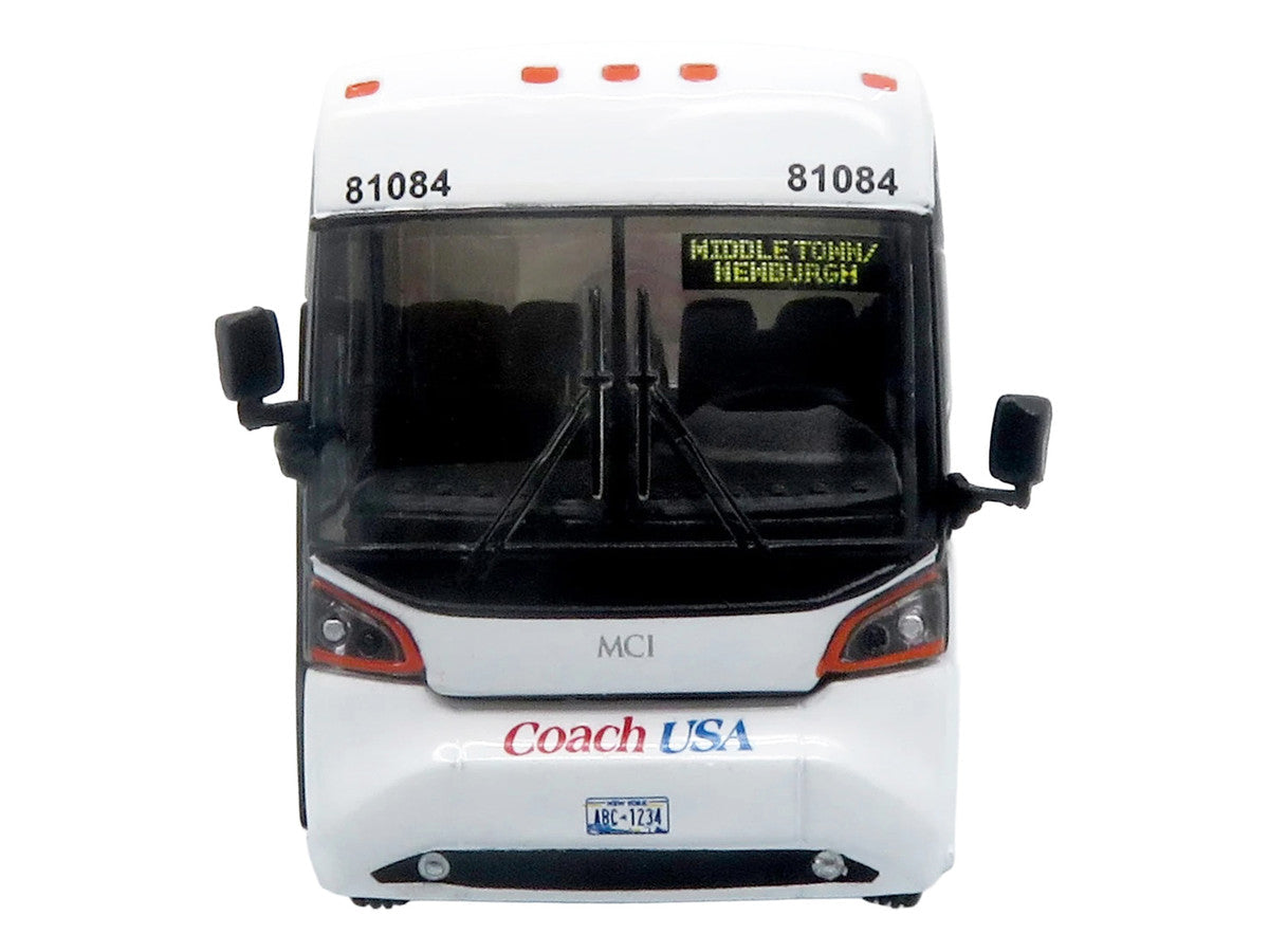 MCI D4520 Commuter Coach Bus "Coach USA" White with Blue and Red Stripes "The Bus & Motorcoach Collection" Limited Edition to 504 pieces Worldwide 1/87 (HO) Scale Diecast Model by Iconic Replicas Iconic Replicas