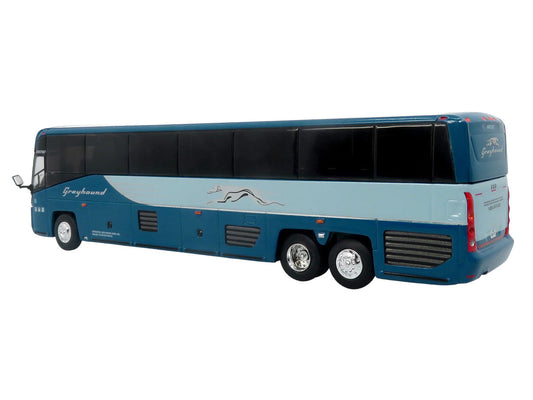 MCI D4520 Commuter Coach Bus "Greyhound Lines" Blue with Light Blue Stripes "The Bus & Motorcoach Collection" Limited Edition to 504 pieces Worldwide 1/87 (HO) Scale Diecast Model by Iconic Replicas Iconic Replicas