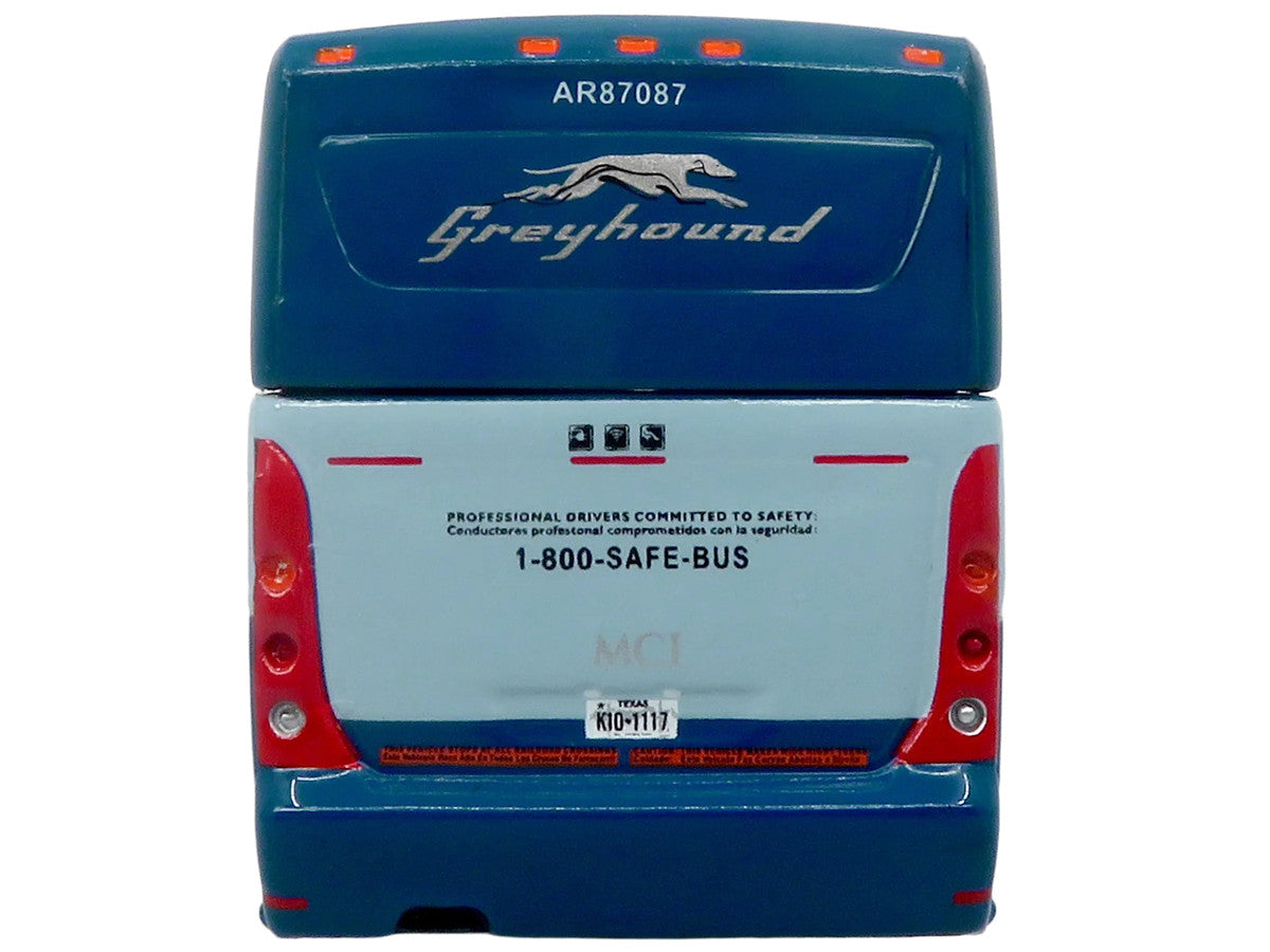 MCI D4520 Commuter Coach Bus "Greyhound Lines" Blue with Light Blue Stripes "The Bus & Motorcoach Collection" Limited Edition to 504 pieces Worldwide 1/87 (HO) Scale Diecast Model by Iconic Replicas Iconic Replicas