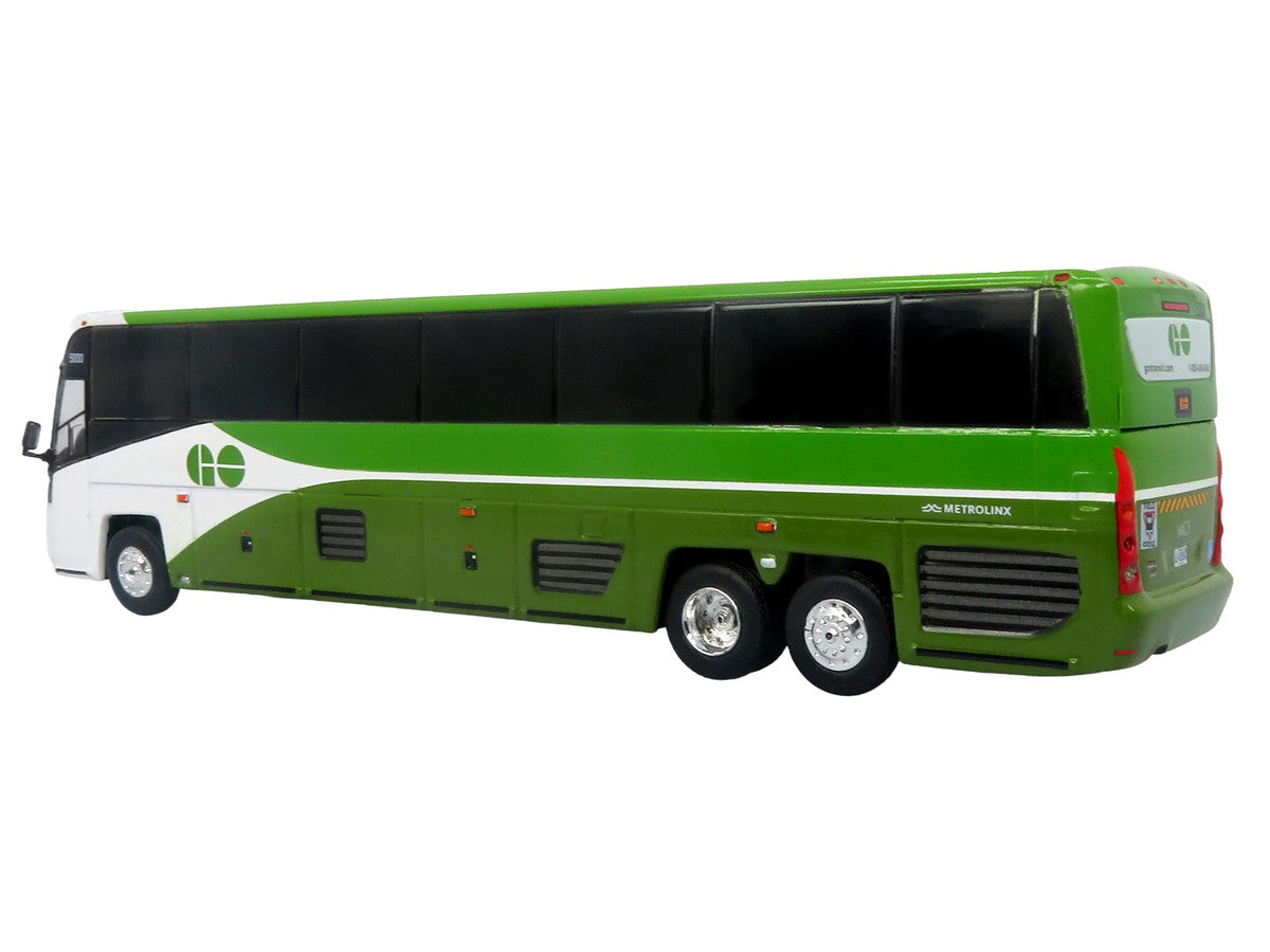 MCI D4520 Commuter Coach Bus "GO Transit" Green and White "The Bus & Motorcoach Collection" Limited Edition to 504 pieces Worldwide 1/87 (HO) Scale Diecast Model by Iconic Replicas Iconic Replicas