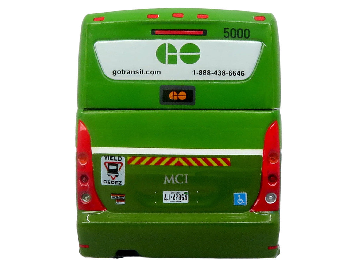 MCI D4520 Commuter Coach Bus "GO Transit" Green and White "The Bus & Motorcoach Collection" Limited Edition to 504 pieces Worldwide 1/87 (HO) Scale Diecast Model by Iconic Replicas Iconic Replicas