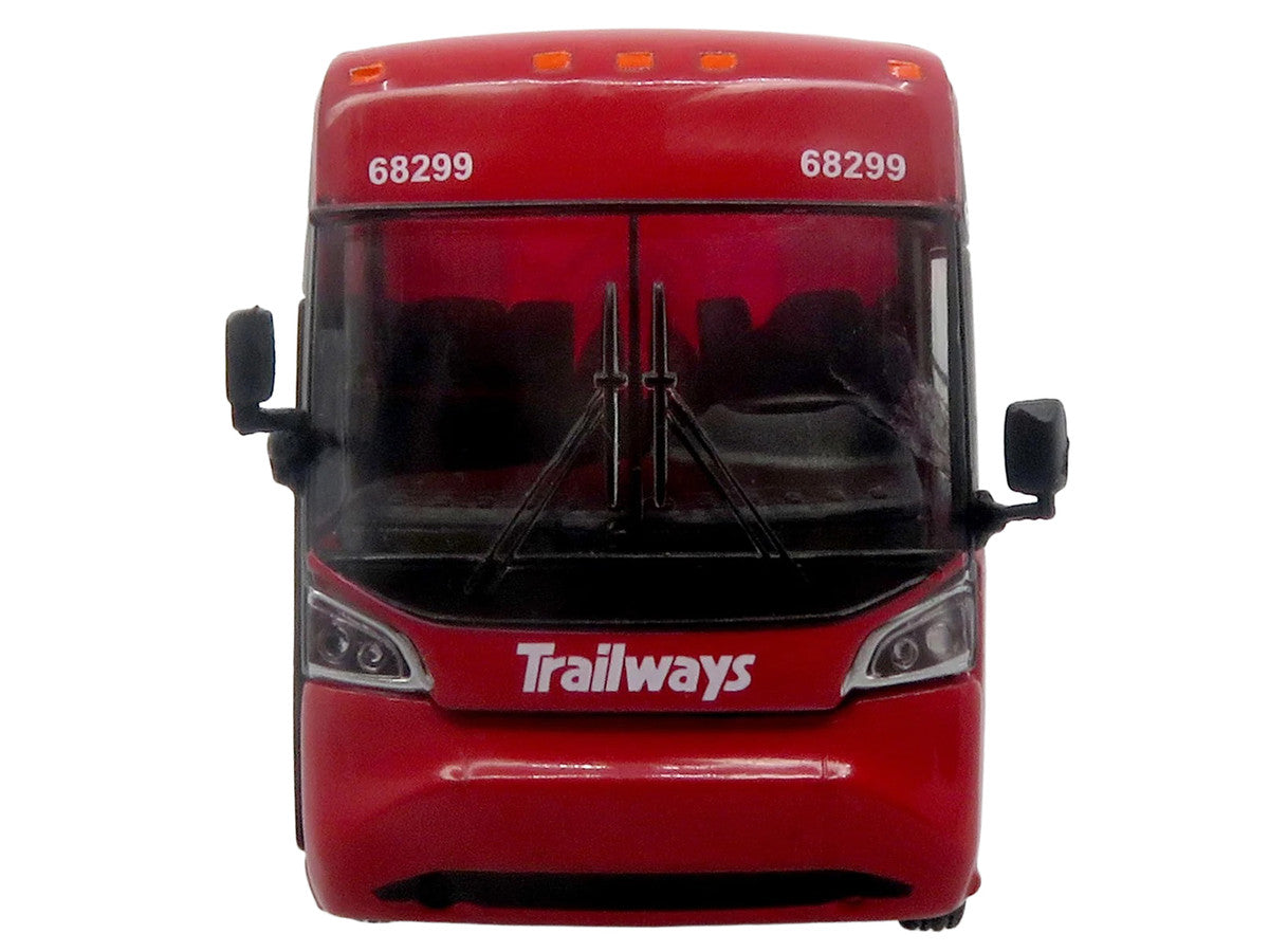 MCI D4520 Commuter Coach Bus "Burlington Trailways" Red with White Graphics "The Bus & Motorcoach Collection" Limited Edition to 504 pieces Worldwide 1/87 (HO) Scale Diecast Model by Iconic Replicas Iconic Replicas