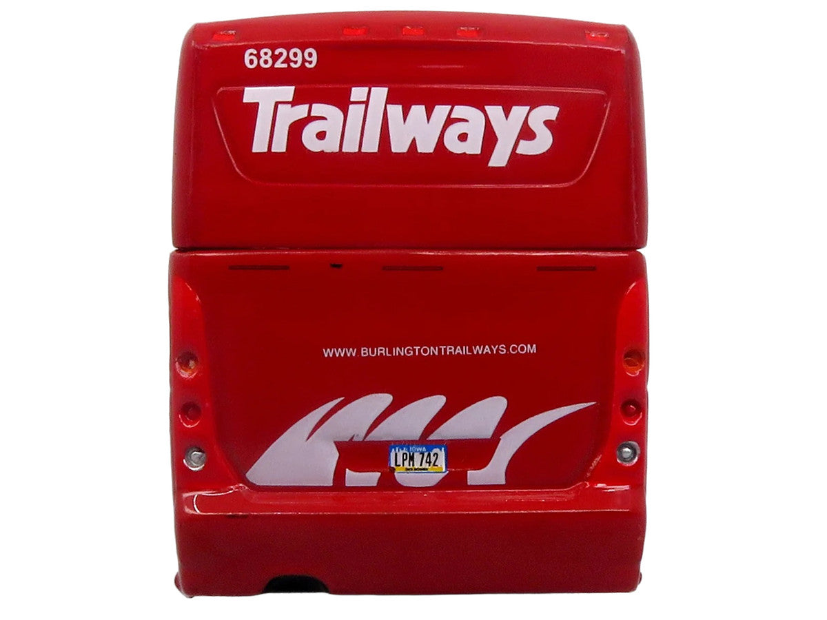 MCI D4520 Commuter Coach Bus "Burlington Trailways" Red with White Graphics "The Bus & Motorcoach Collection" Limited Edition to 504 pieces Worldwide 1/87 (HO) Scale Diecast Model by Iconic Replicas Iconic Replicas