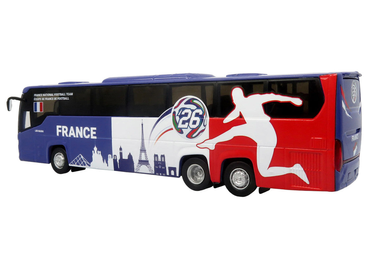 Scania Touring HD Coach Bus "France National Football Team" Blue with Graphics "International Federation of the Global Game" Series Limited Edition to 504 pieces Worldwide 1/87 (HO) Diecast Model by Iconic Replicas Iconic Replicas