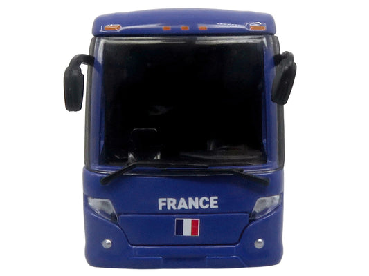 Scania Touring HD Coach Bus "France National Football Team" Blue with Graphics "International Federation of the Global Game" Series Limited Edition to 504 pieces Worldwide 1/87 (HO) Diecast Model by Iconic Replicas Iconic Replicas