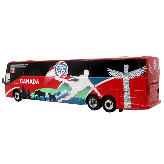 Prevost H3-45 Coach Bus "Canada National Soccer Team" Red with Graphics "International Federation of the Global Game" Series Limited Edition to 504 pieces Worldwide 1/87 (HO) Diecast Model by Iconic Replicas-0