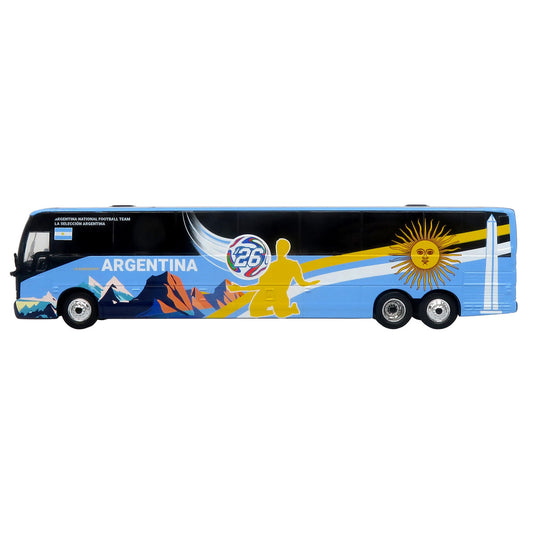 Prevost X3-45 Coach Bus "Argentina National Football Team" Blue with Graphics "International Federation of the Global Game" Series Limited Edition to 504 pieces Worldwide 1/87 (HO) Diecast Model by Iconic Replicas-1