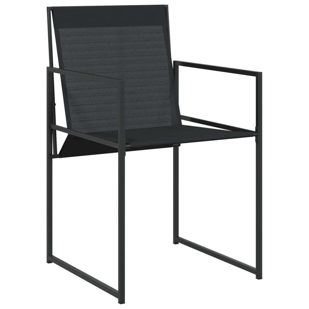 vidaXL Patio Dining Set Table and Chair Garden Outdoor Furniture Black Textilene VidaXL