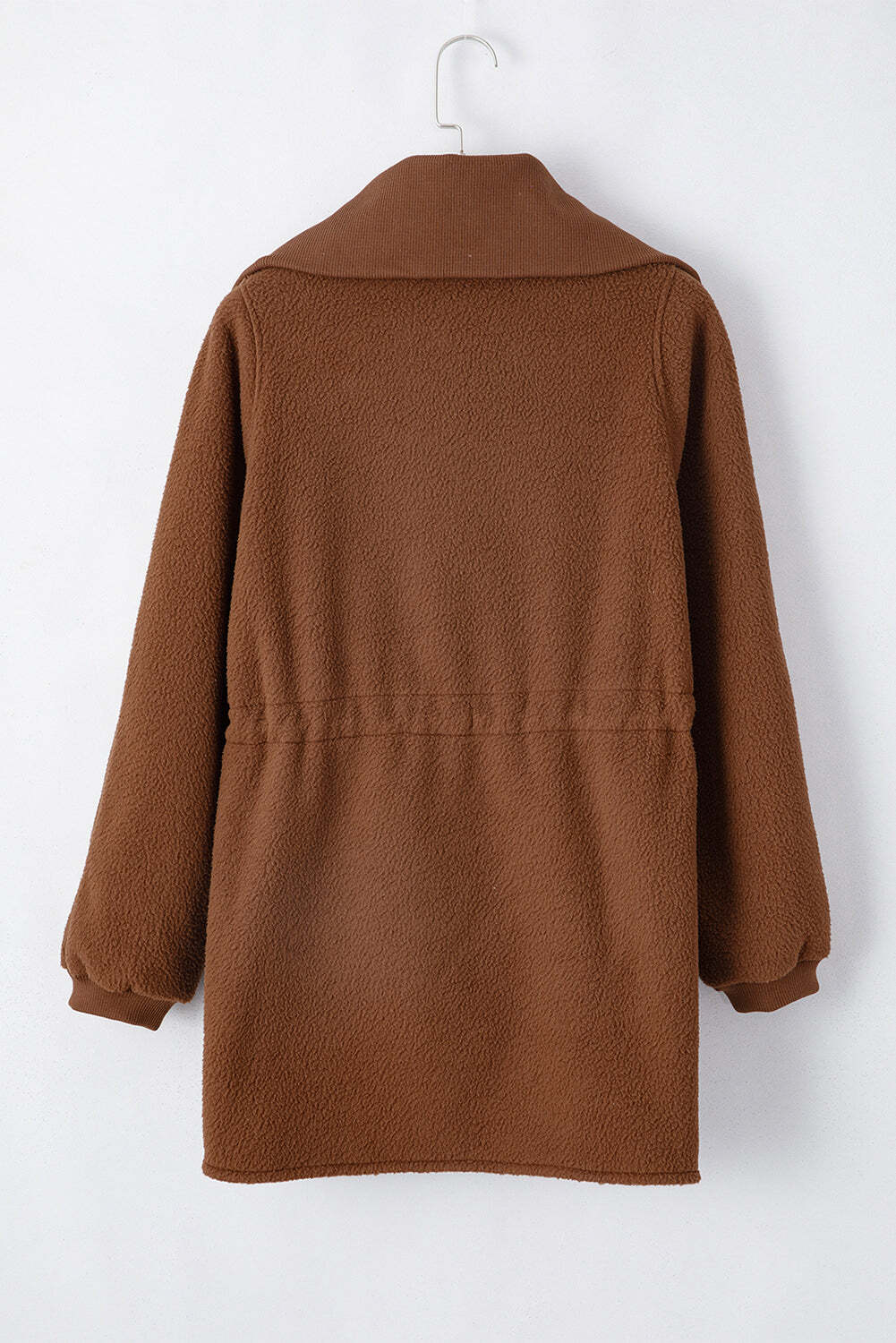 Brown Half Zip Fleece Pullover Sweatshirt W2B
