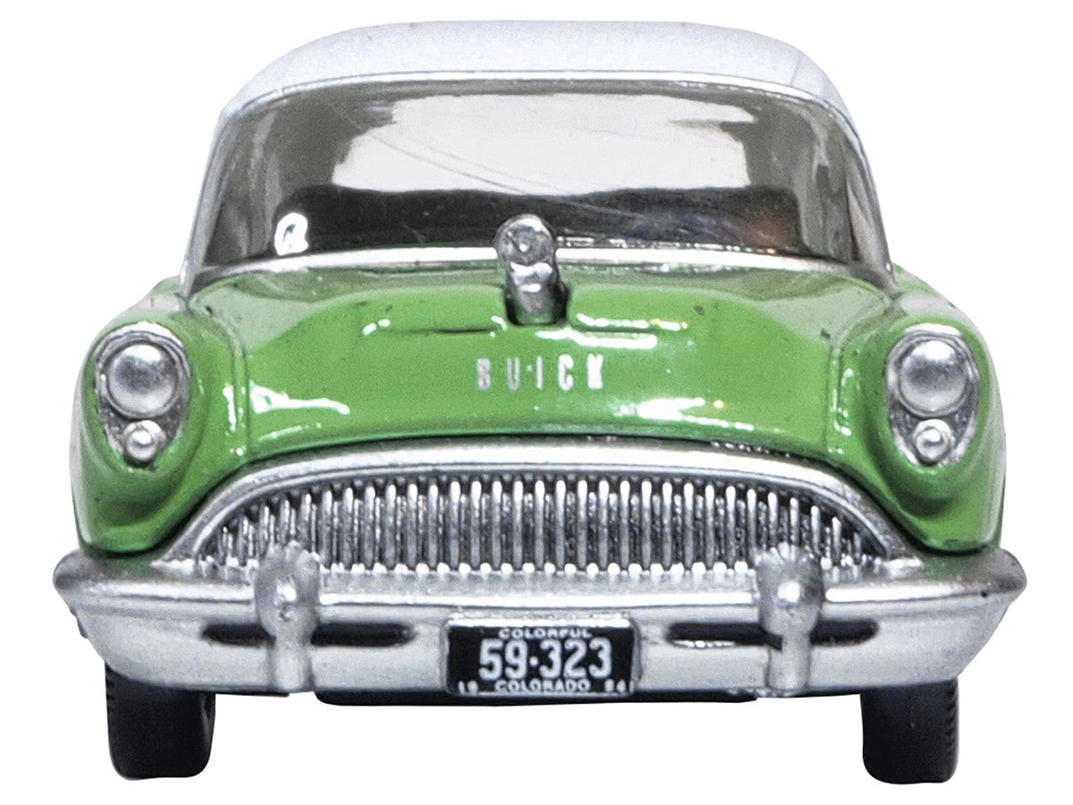1954 Buick Century Estate Wagon Willow Green and White 1/87 (HO) Scale Diecast Model Car by Oxford Diecast Oxford Diecast