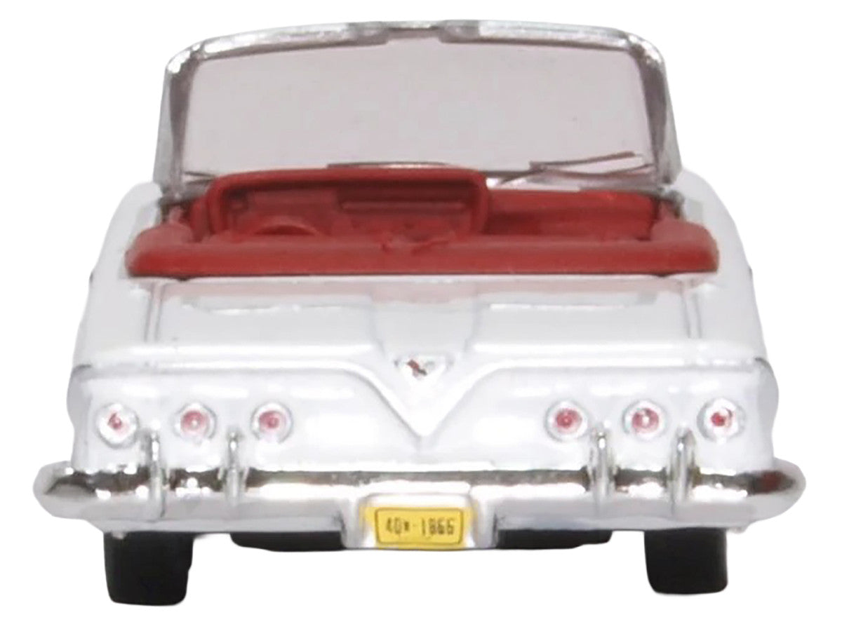 1961 Chevrolet Impala Convertible Ermine White with Roman Red Interior 1/87 (HO) Scale Diecast Model Car by Oxford Diecast Oxford Diecast