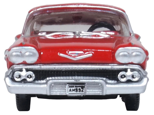 1958 Chevrolet Impala Sports Coupe Rio Red 1/87 (HO) Scale Diecast Model Car by Oxford Diecast Oxford Diecast