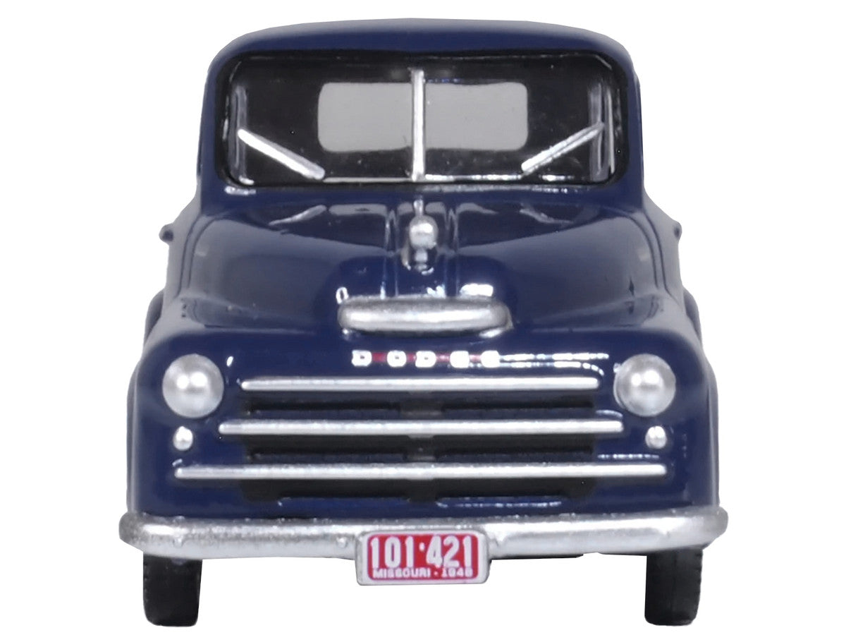 1948 Dodge B-1B Pickup Truck Waterway Blue 1/87 (HO) Scale Diecast Model Car by Oxford Diecast Oxford Diecast