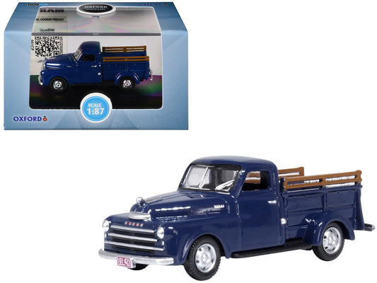 1948 Dodge B-1B Pickup Truck Waterway Blue 1/87 (HO) Scale Diecast Model Car by Oxford Diecast Oxford Diecast