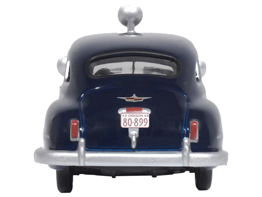 1946 DeSoto Suburban Ambulance Dark Blue "Junction City Ambulance" 1/87 (HO) Scale Diecast Model Car by Oxford Diecast Oxford Diecast