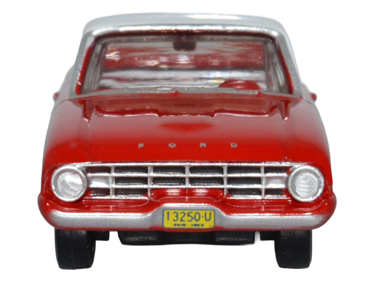 1960 Ford Falcon Ranchero Monte Carlo Red with Corinthian White Top 1/87 (HO) Scale Diecast Model Car by Oxford Diecast Oxford Diecast