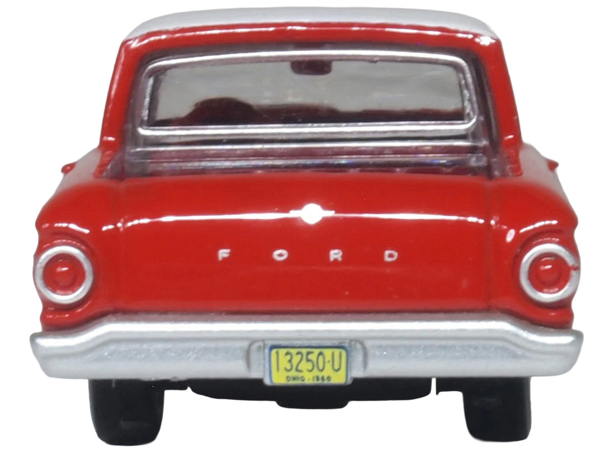 1960 Ford Falcon Ranchero Monte Carlo Red with Corinthian White Top 1/87 (HO) Scale Diecast Model Car by Oxford Diecast Oxford Diecast