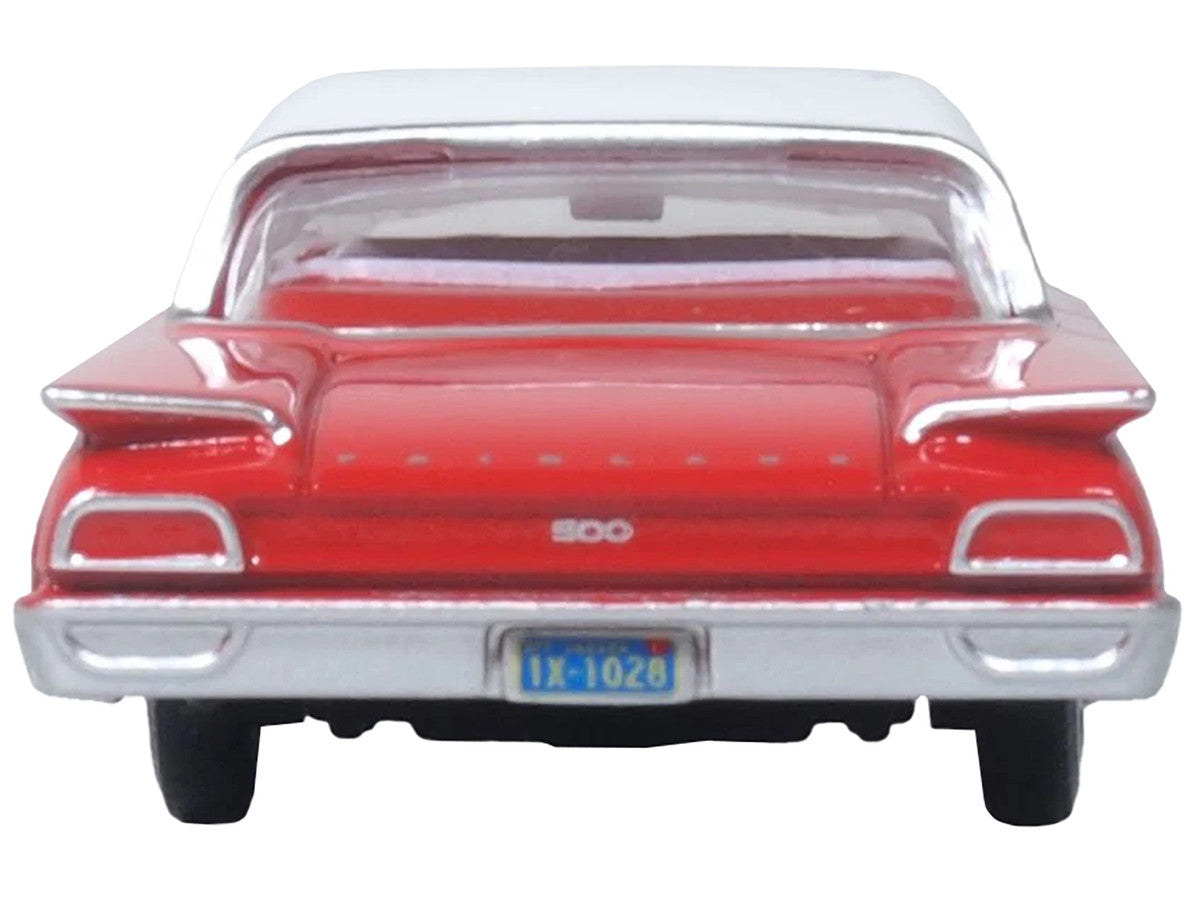 1960 Ford Fairlane Sedan 500 Monte Carlo Red with Corinthian White Top and Interior 1/87 (HO) Scale Diecast Model Car by Oxford Diecast Oxford Diecast