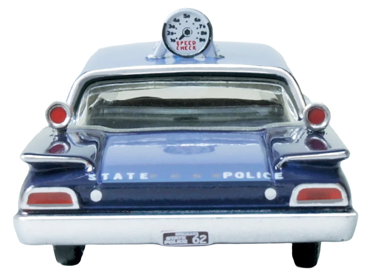 1960 Ford Fairlane Sedan "Massachusetts State Police Radar Car" Blue Two-Tone 1/87 (HO) Scale Diecast Model Car by Oxford Diecast Oxford Diecast