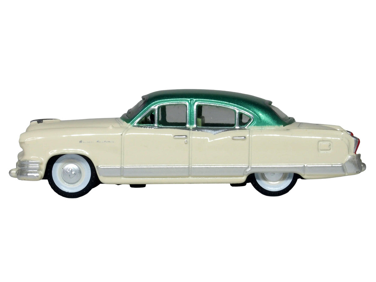 1953 Kaiser Manhattan Stardust Ivory with Jade Green Metallic Top 1/87 (HO) Scale Diecast Model Car by Oxford Diecast Oxford Diecast