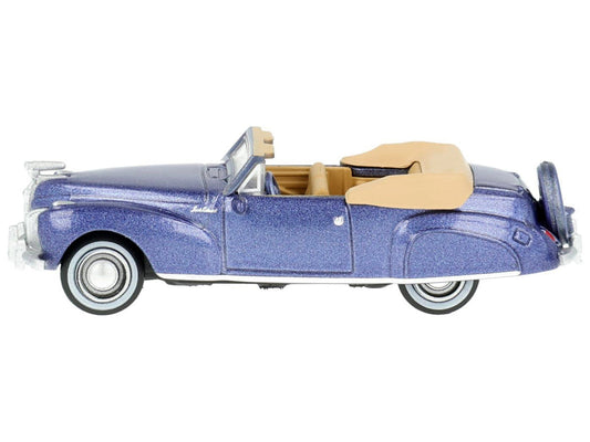 1941 Lincoln Continental Convertible Darian Blue Metallic with Tan Interior 1/87 (HO) Scale Diecast Model Car by Oxford Diecast Oxford Diecast