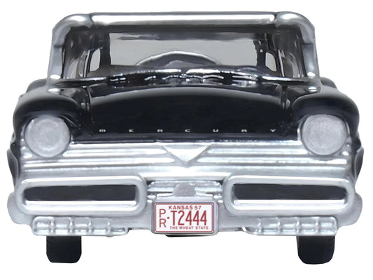 1957 Mercury Montclair Tuxedo Black 1/87 (HO) Scale Diecast Model Car by Oxford Diecast