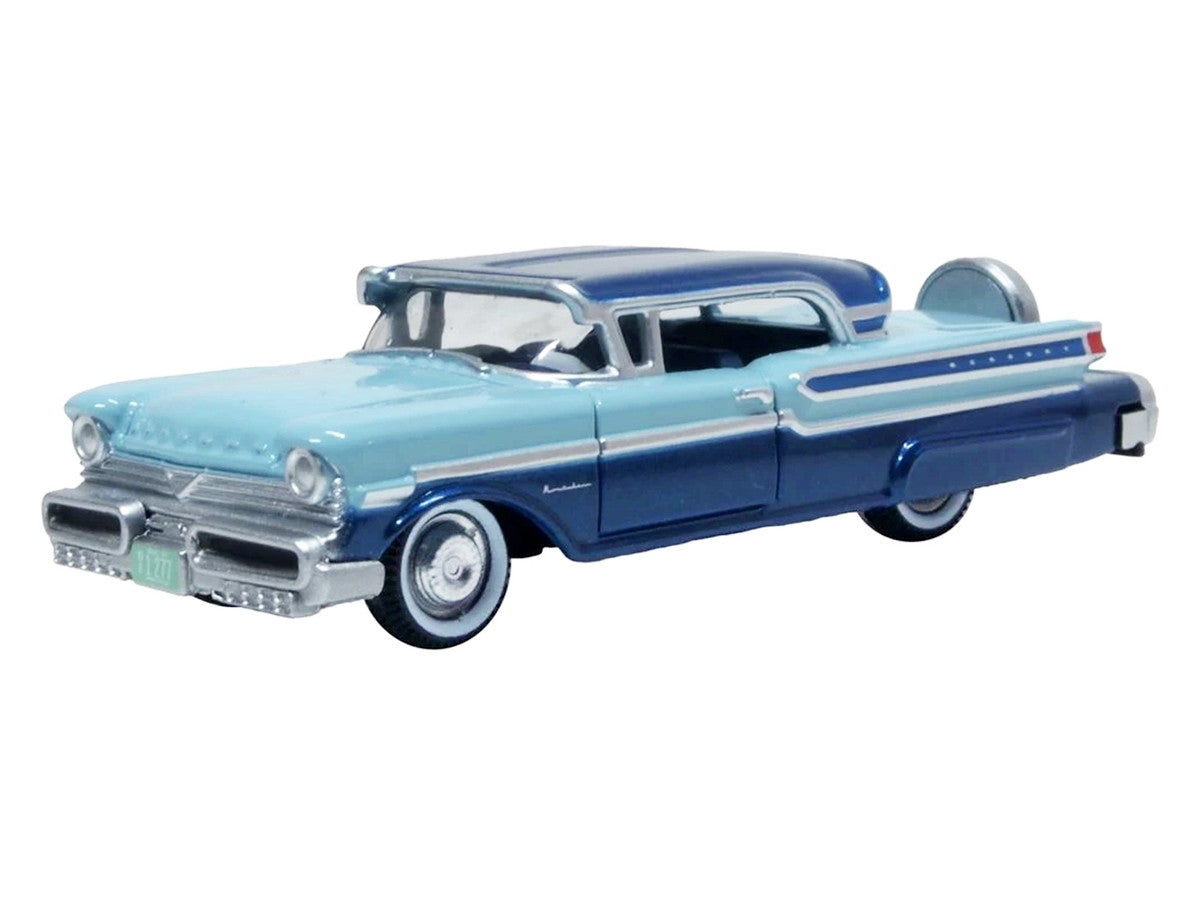 1957 Mercury Montclair Nantucket Blue Metallic and Pacific Blue Two-Tone 1/87 (HO) Scale Diecast Model Car by Oxford Diecast Oxford Diecast